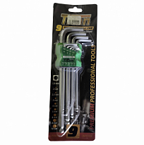 Набор шестигранников с шаром, большой 220мм (1,5-10мм) 9шт TITAN Premium CT120902-3